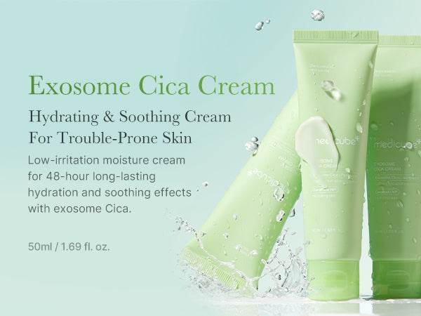 MEDICUBE Exosome CICA Cream 50ml – Crème Apaisante & Réparatrice pour Peaux Sensibles
