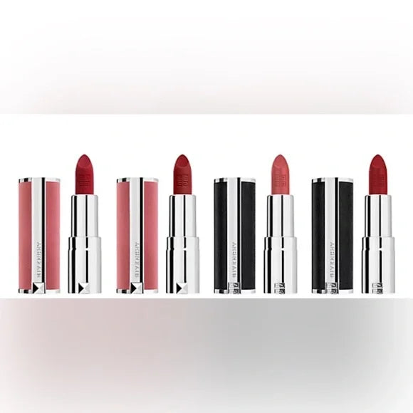 GIVENCHY Mini Le Rouge Lipstick Set Rouge Interdit/ Carmin Escapin/ Rouge Grainé/ Rouge Infusé 4 X 0.05 oz/ 1