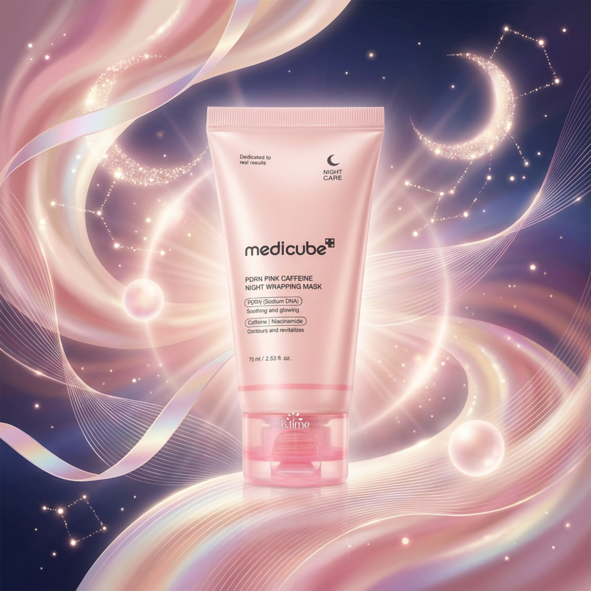 Medicube PDRN Pink Caffeine Night Wrapping Mask – 75 ml | Masque de Nuit Éclat & Hydratation