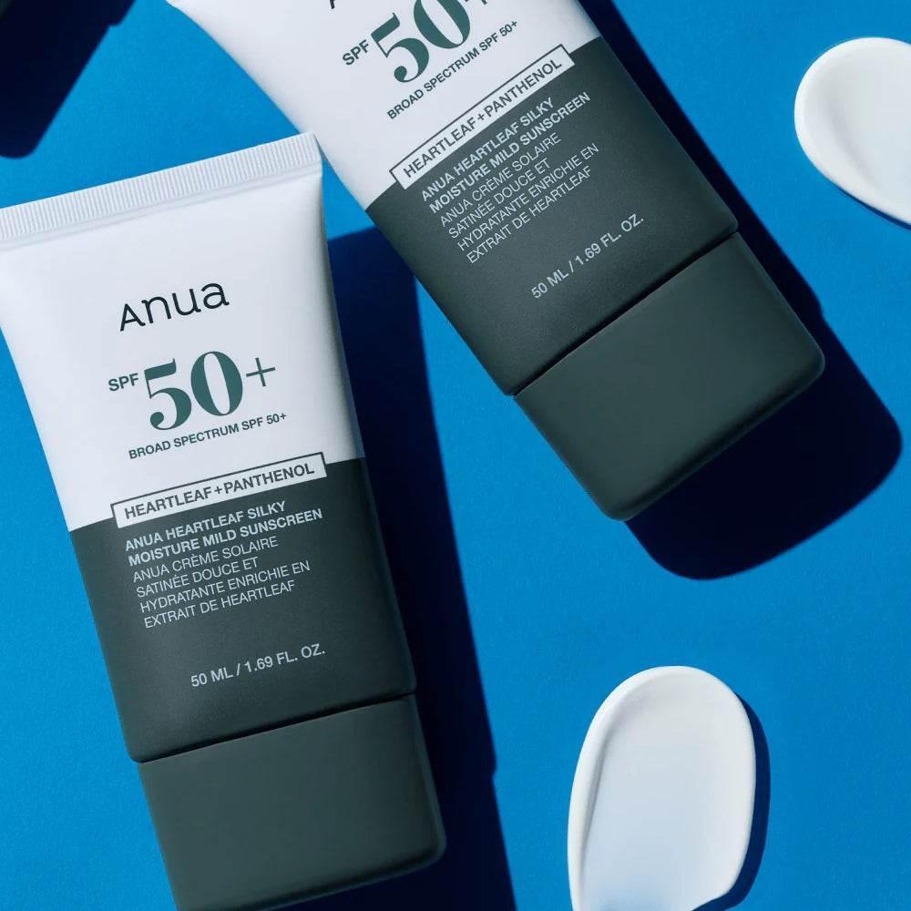 Anua Heartleaf Silky Moisture Sun Cream SPF50+ PA++++ – Protection et Hydratation pour Peaux Sensibles