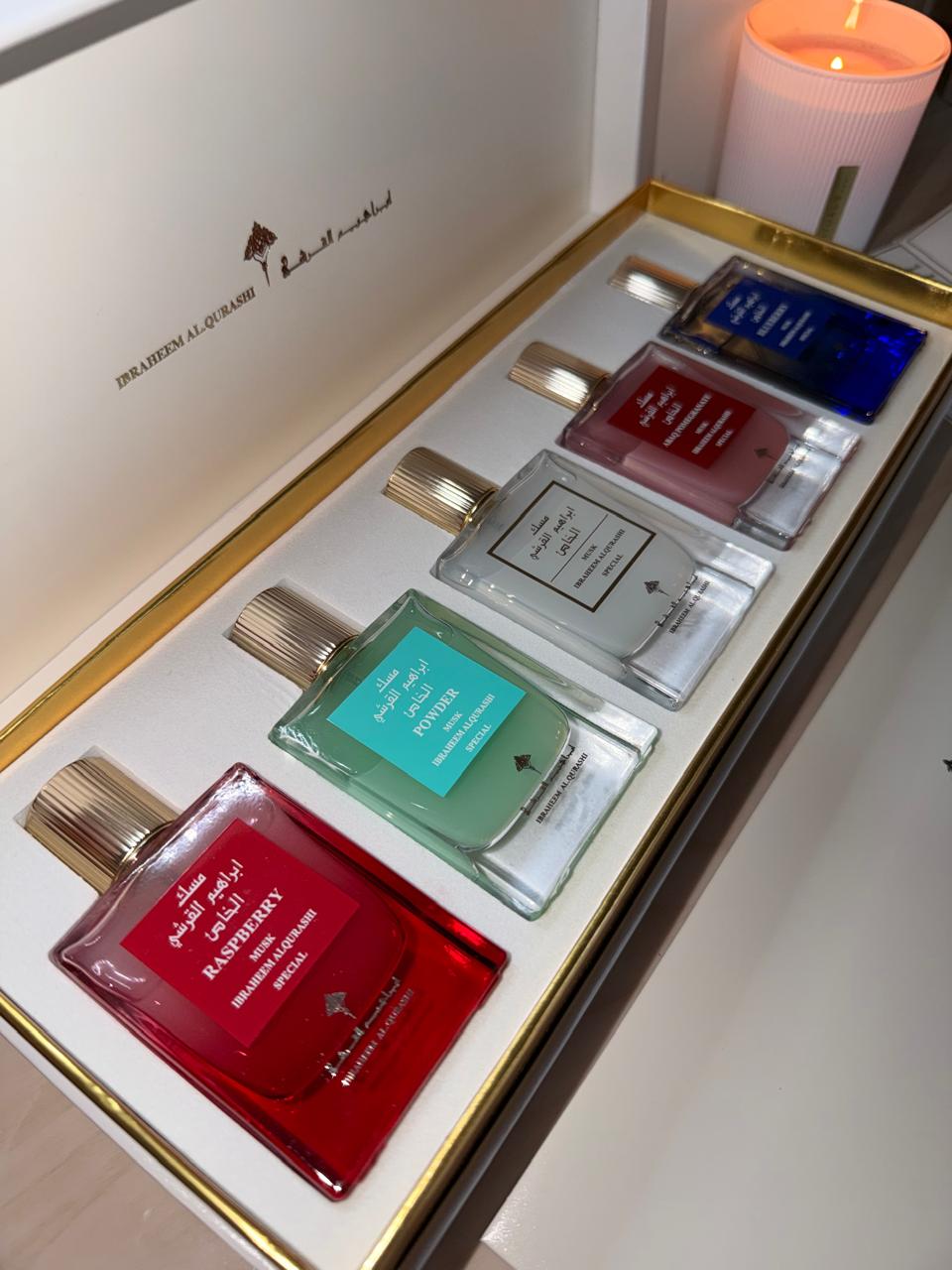 Ibrahim Al Qurashi Musk Set 5×30ml – Coffret Muscs Fruités & Élégants