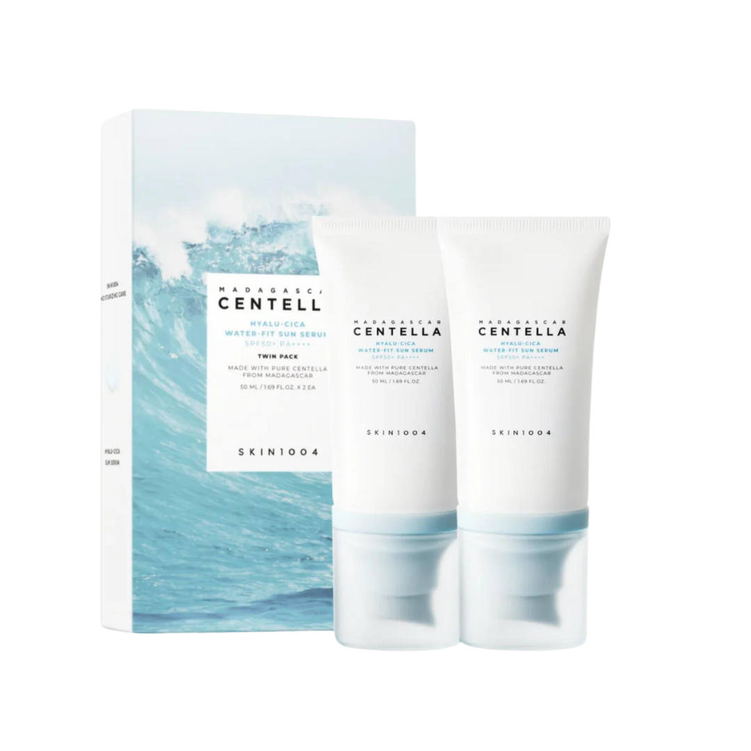 Skin1004 Madagascar Centella Hyalu-Cica Water-Fit Sun Serum SPF50+ PA++++ 50ml x2 – Écran Solaire Hydratant