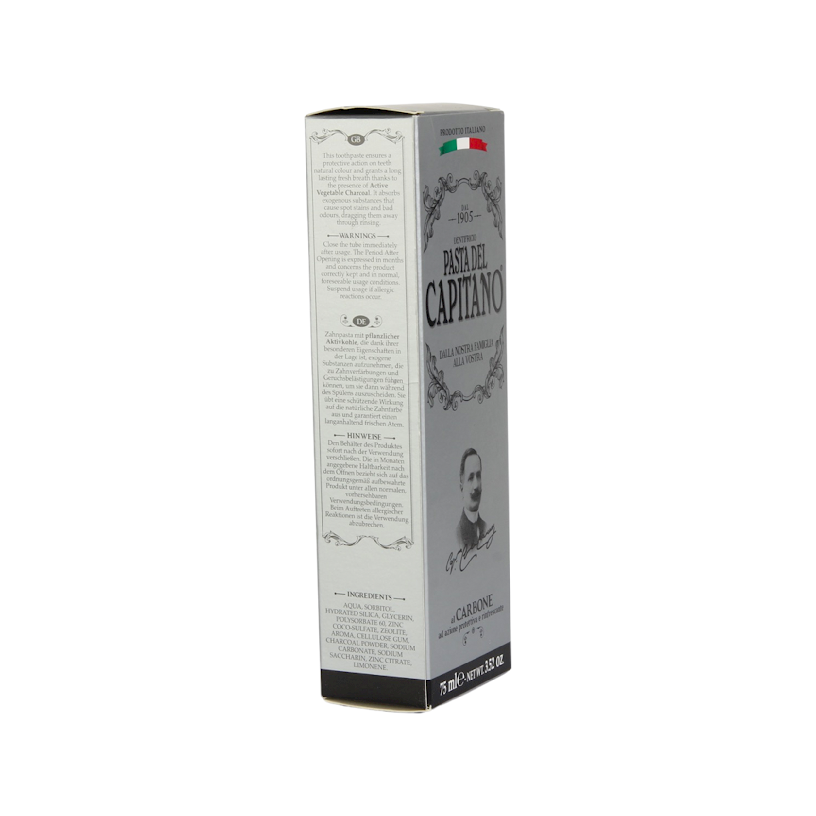Pasta Del Capitano 1905 Charcoal Toothpaste 75ml