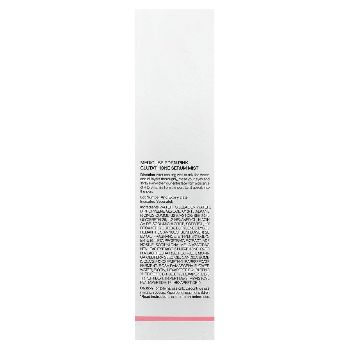Medicube PDRN Pink Glutathione Serum Mist 100 ml – Brume Sérum Éclat Hydratante