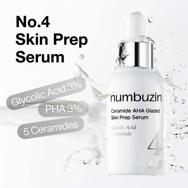 Numbuzin No.4 Ceramide AHA Glazed Skin Prep Serum 30ml – Sérum Lissant & Hydratant