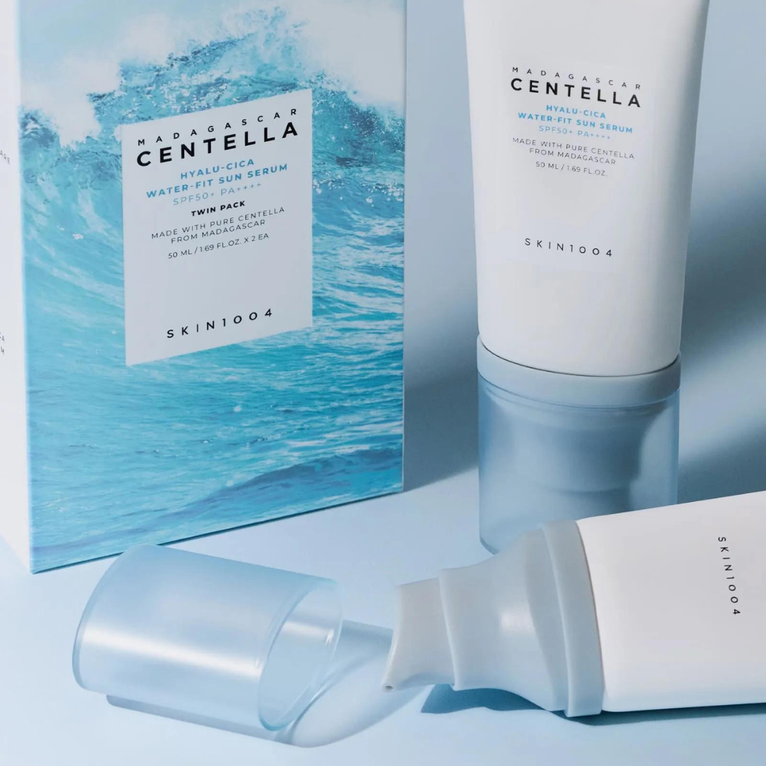 Skin1004 Madagascar Centella Hyalu-Cica Water-Fit Sun Serum SPF50+ PA++++ 50ml x2 – Écran Solaire Hydratant