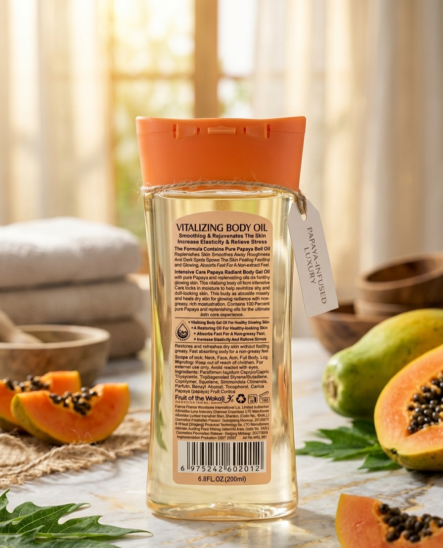 Papaya Intensive Vitalizing Body Oil – 200ml | Huile Corporelle Éclat & Nutrition