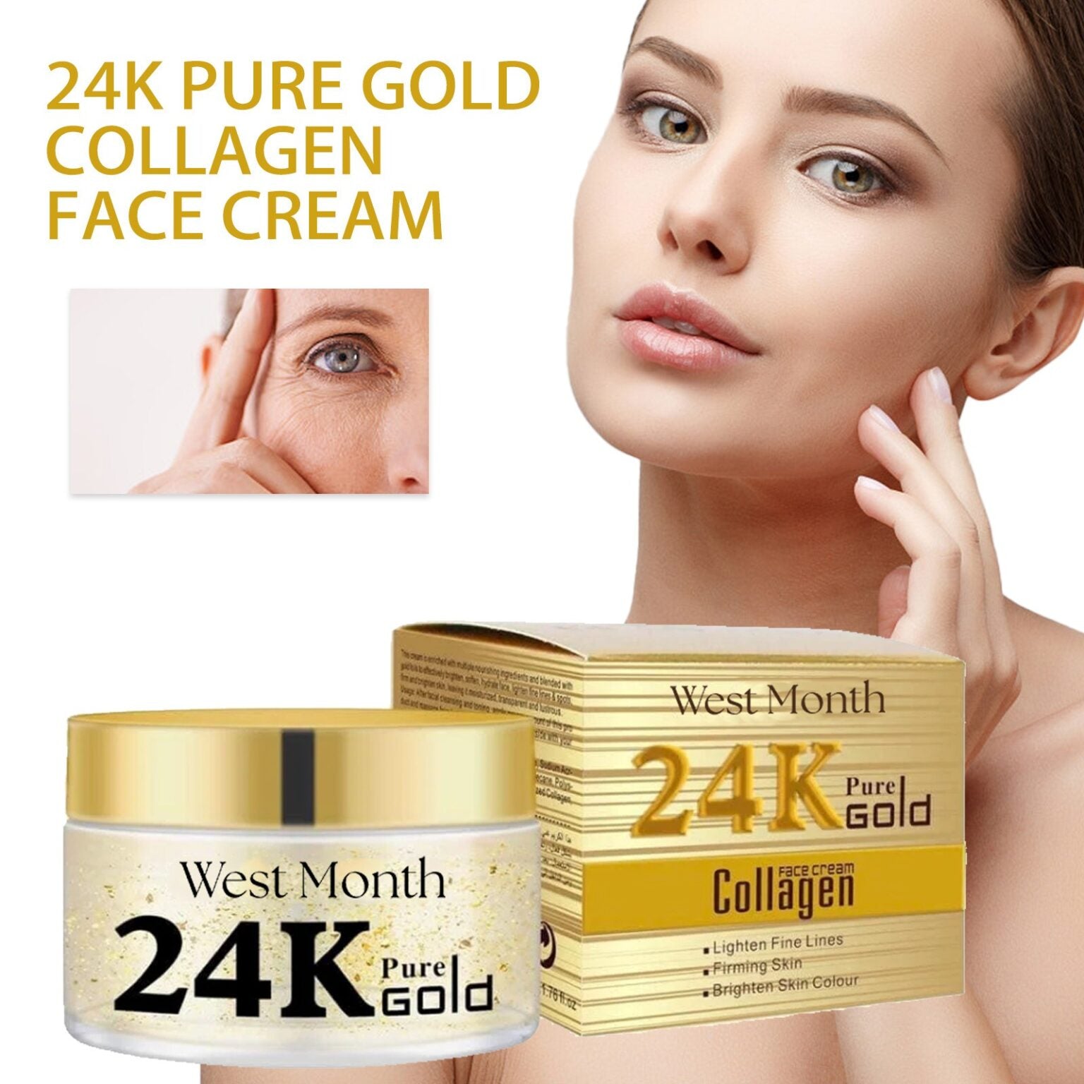 24k Gold Collagen cream, firming and anti-wrinkle cream, brightening and whitening cream