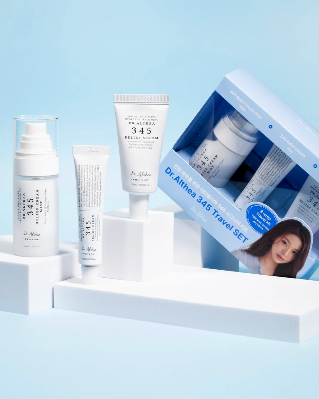 Dr. Althea 345 Relief Travel Kit – Brume, Sérum & Crème Apaisante
