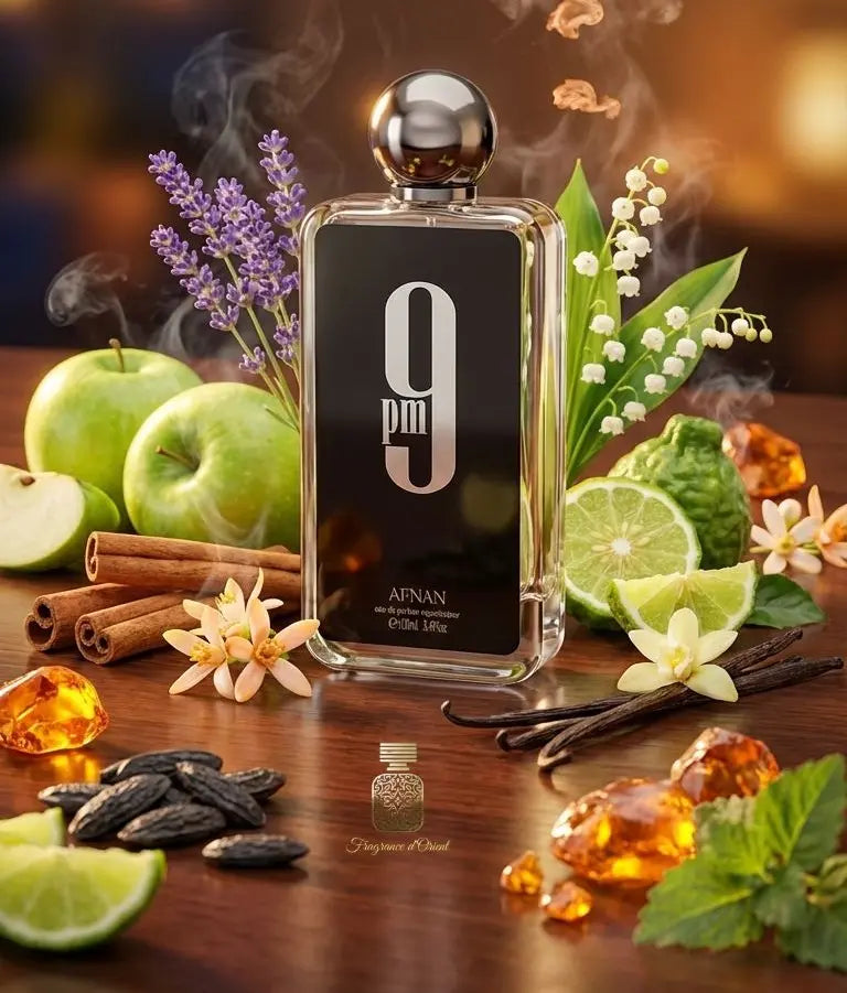Afnan 9 PM Eau de Parfum Homme – Vanille, Pomme & Ambre Sensuel