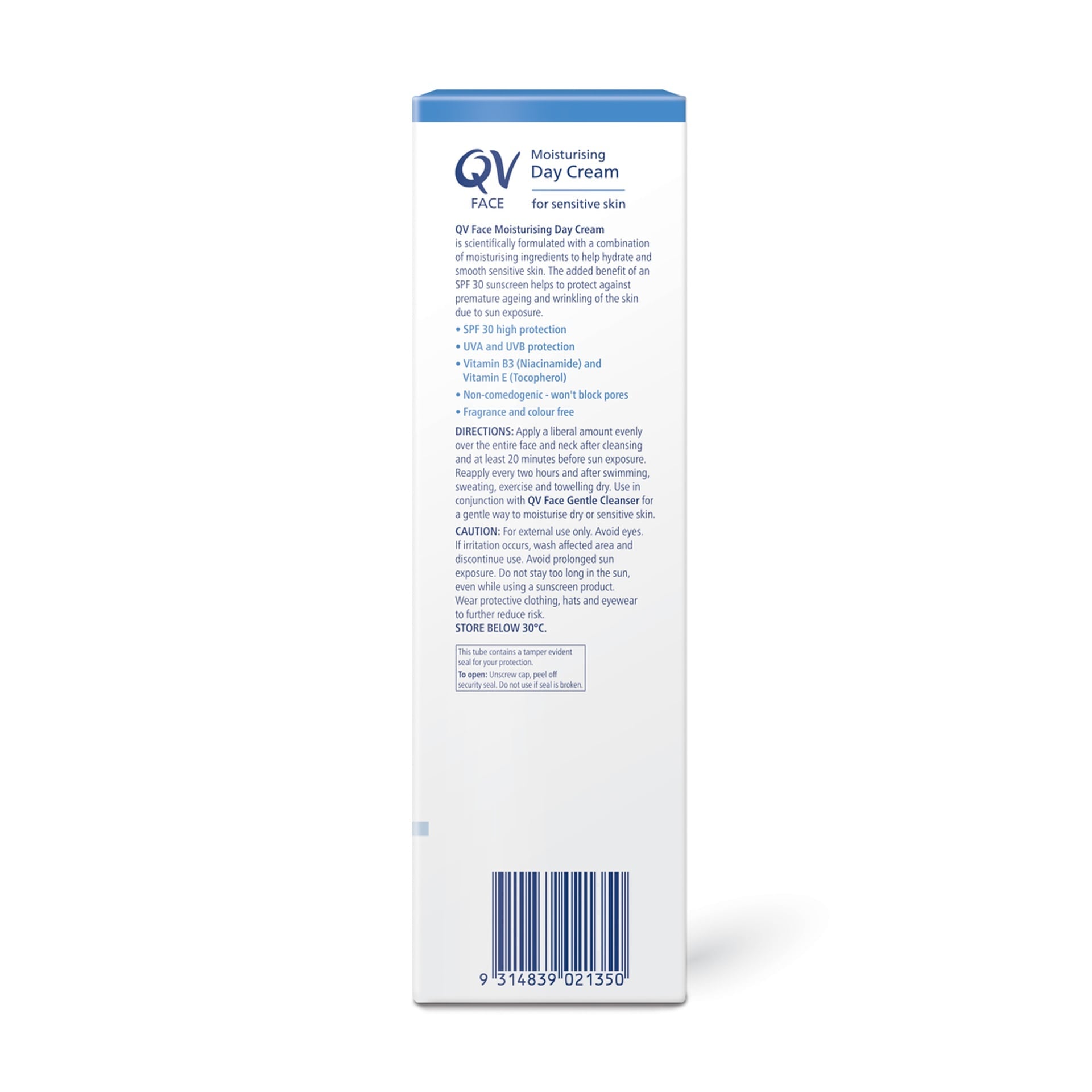 QV Face Moisturising Day SPF 30 – Crème Hydratante Protectrice pour Peaux Sensibles