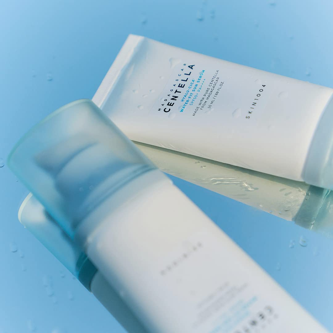 Skin1004 Madagascar Centella Hyalu-Cica Water-Fit Sun Serum SPF50+ PA++++ 50ml x2 – Écran Solaire Hydratant