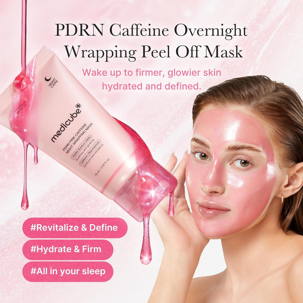 Medicube PDRN Pink Caffeine Night Wrapping Mask – 75 ml | Masque de Nuit Éclat & Hydratation