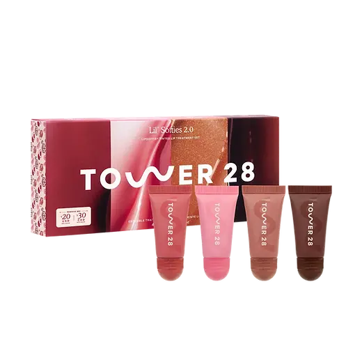 Tower 28 Beauty Lil’ Softies Lip Treatment Set – Coffret 4 Baumes à Lèvres Teintés