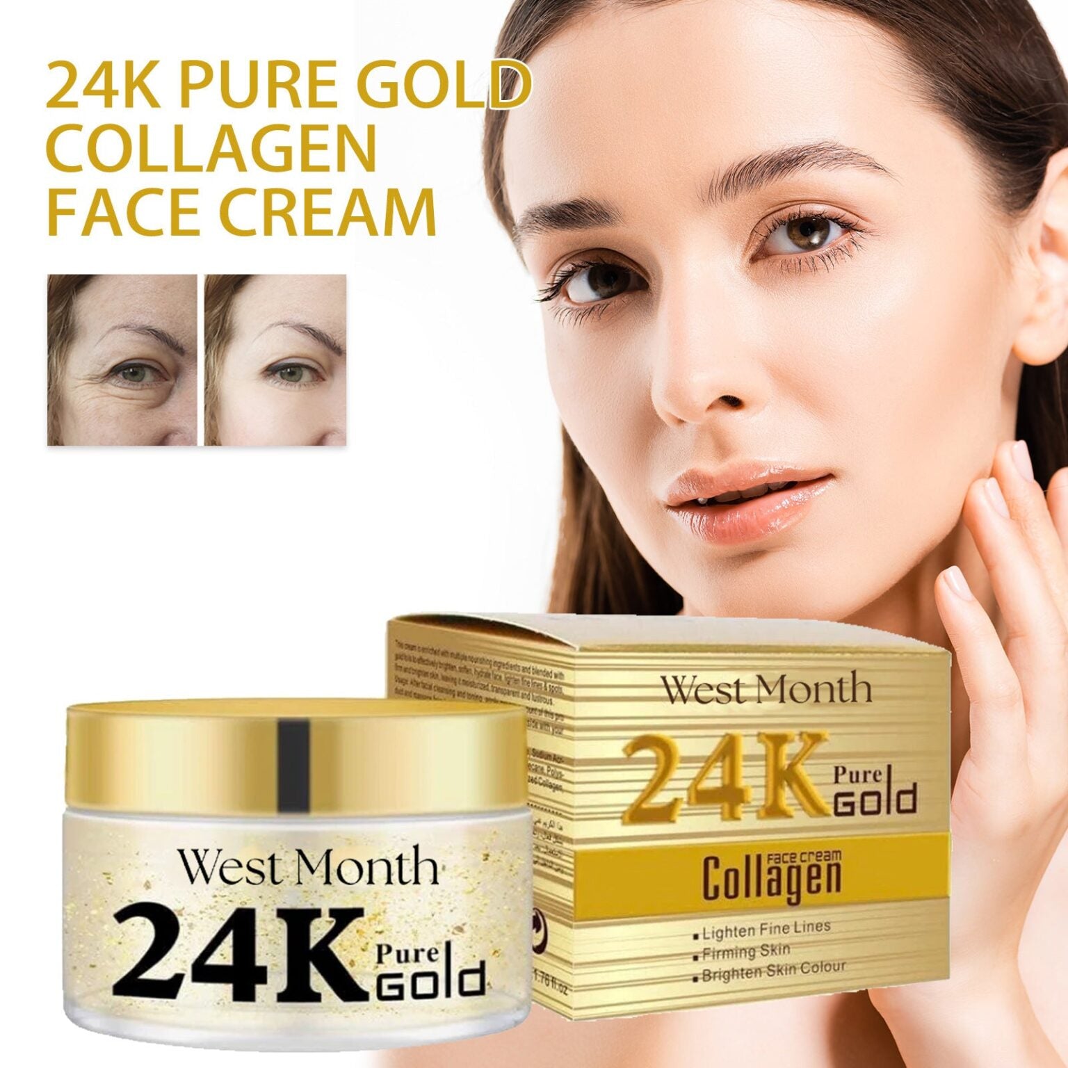 24k Gold Collagen cream, firming and anti-wrinkle cream, brightening and whitening cream