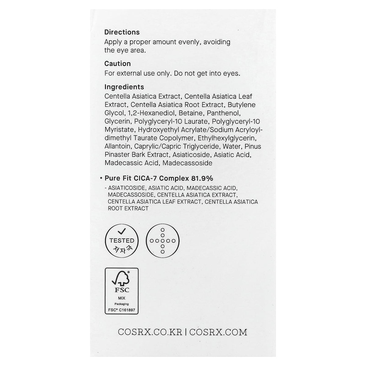 COSRX Pure Fit Cica Toner – 150ml | Toner Apaisant & Hydratant