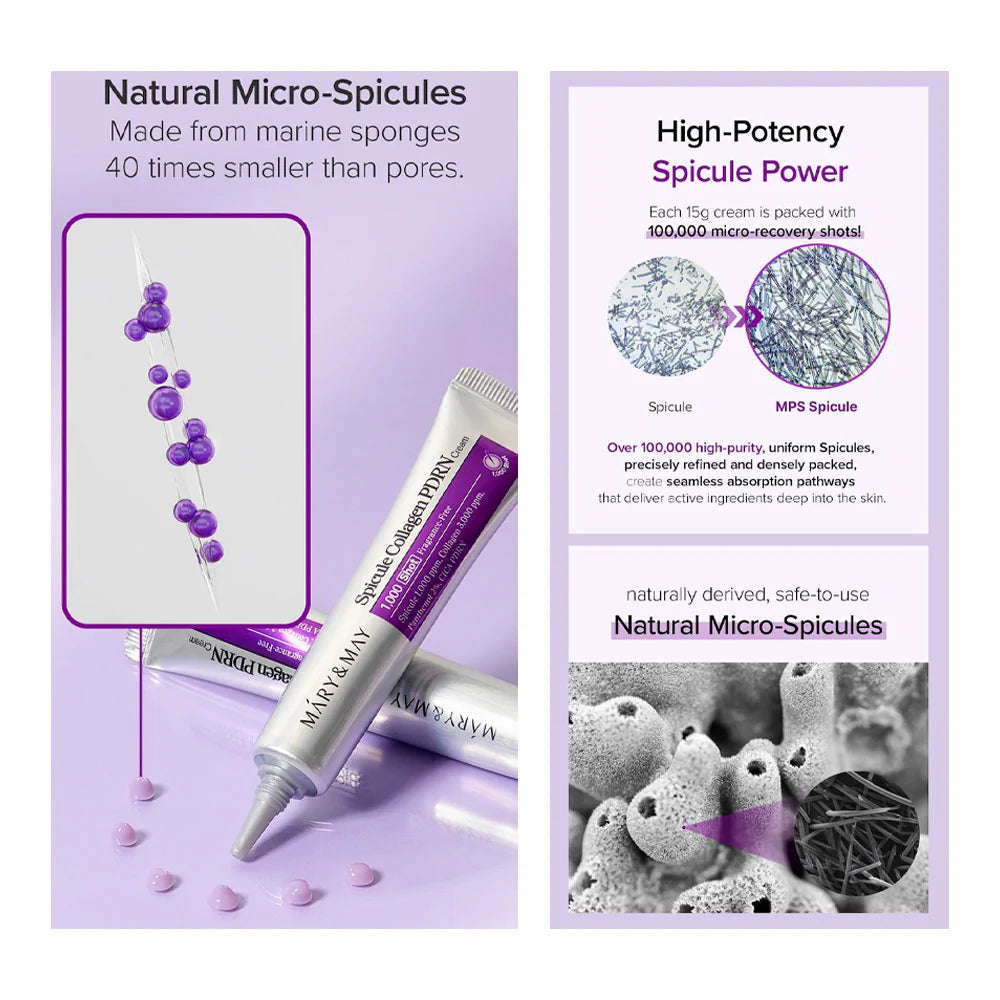 Mary&May Spicule Collagen PDRN Cream 15ml – Crème Raffermissante & Réparatrice