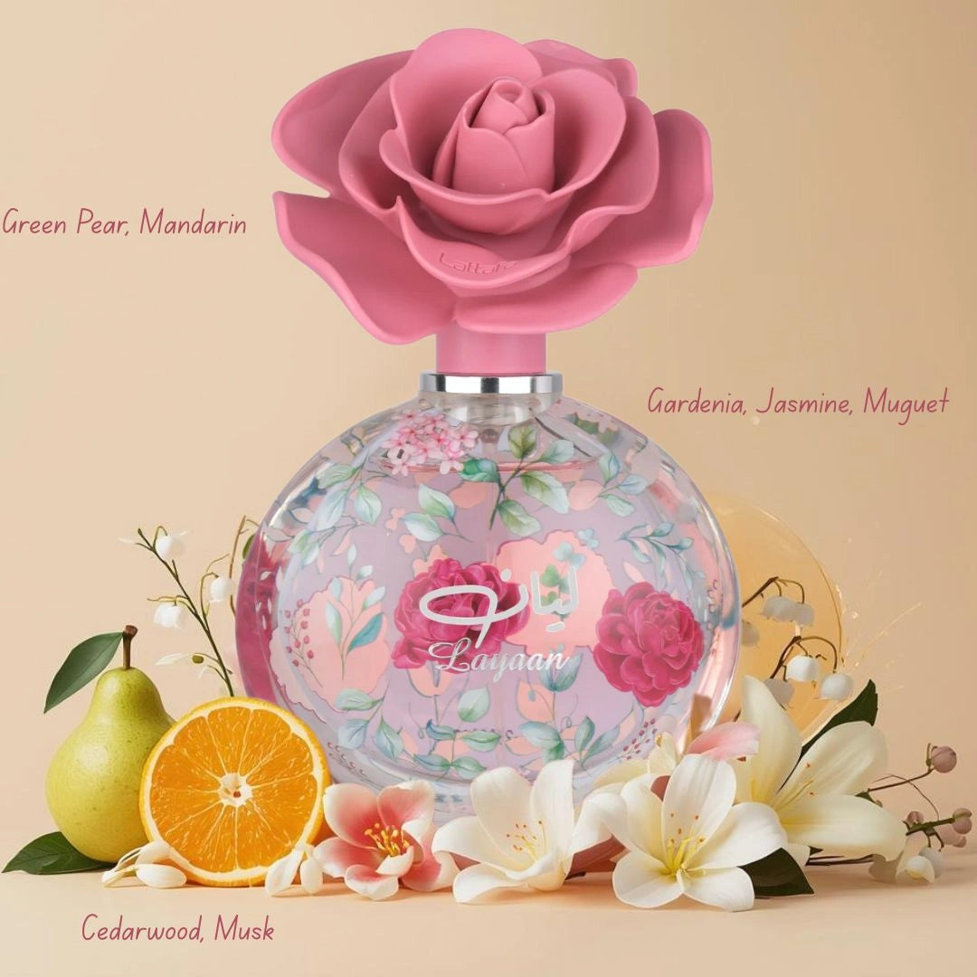 Lattafa Layaan Eau de Parfum 75ml – Parfum Femme Floral Frais & Élégant