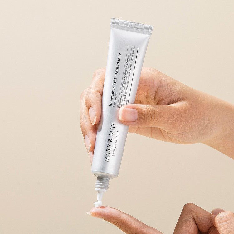 Mary & May Tranexamic Acid + Glutathione Eye Cream 30g – Soin Contour des Yeux Éclat & Anti-Cernes