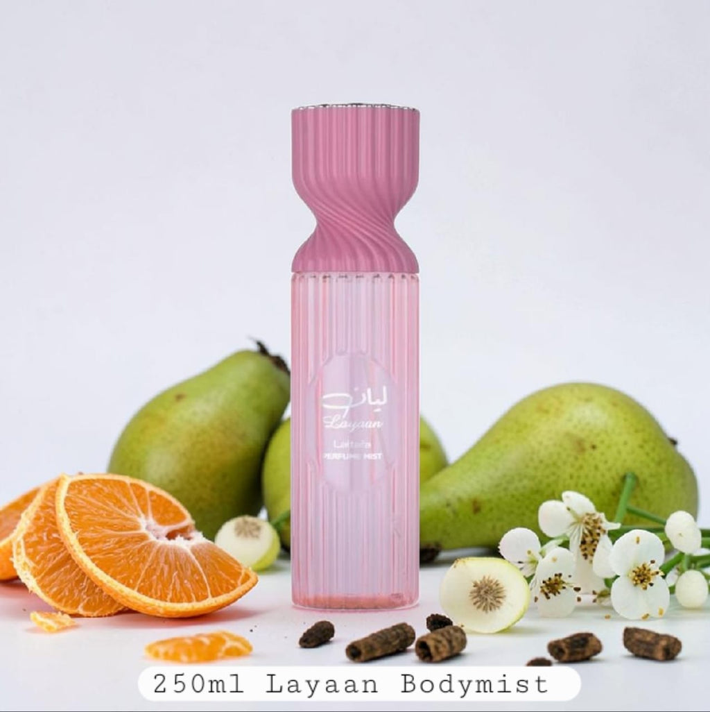 Lattafa Layaan Body Mist 250 ml – Brume Parfumée pour le Corps