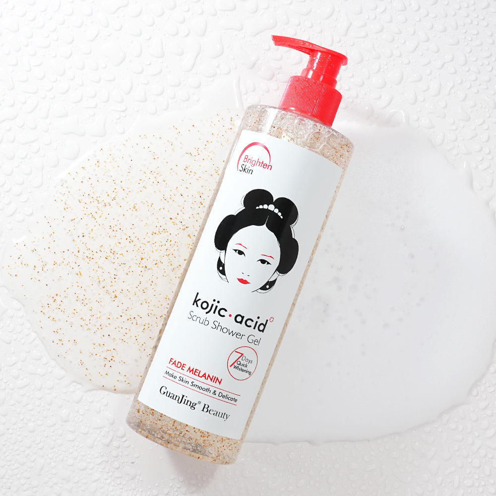 Guanjing Kojic Acid &amp; Papaya Exfoliating Shower Gel – Gel Douche Exfoliant Éclat